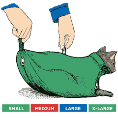 Cat Sack?, w/ Rear-Underside Zipper, 4-Set (S, M, L & XL)