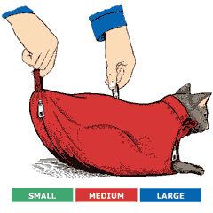 Cat Sack?, w/ Rear-Underside Zipper, 3-Set (S, M & L)