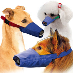 Color-coded Long-Snouted Quick Muzzle? for Dogs, 3-Set (S, M & L), Blue body
