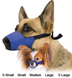 Color-Coded Quick Muzzle? for Dogs, 5-Set (XS, S, M, L & XL), Blue body