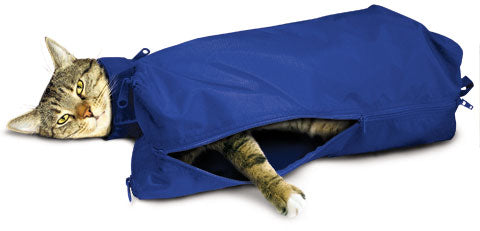 Cat Sack?, w/ Full-Underside Zipper, Large, Blue