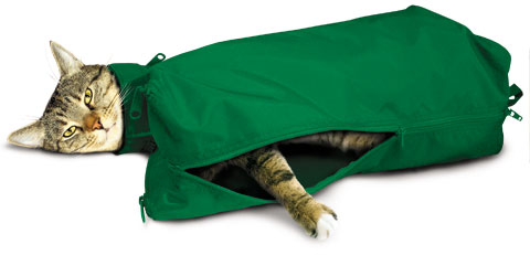 Cat Sack?, w/ Full-Underside Zipper, XL, Green